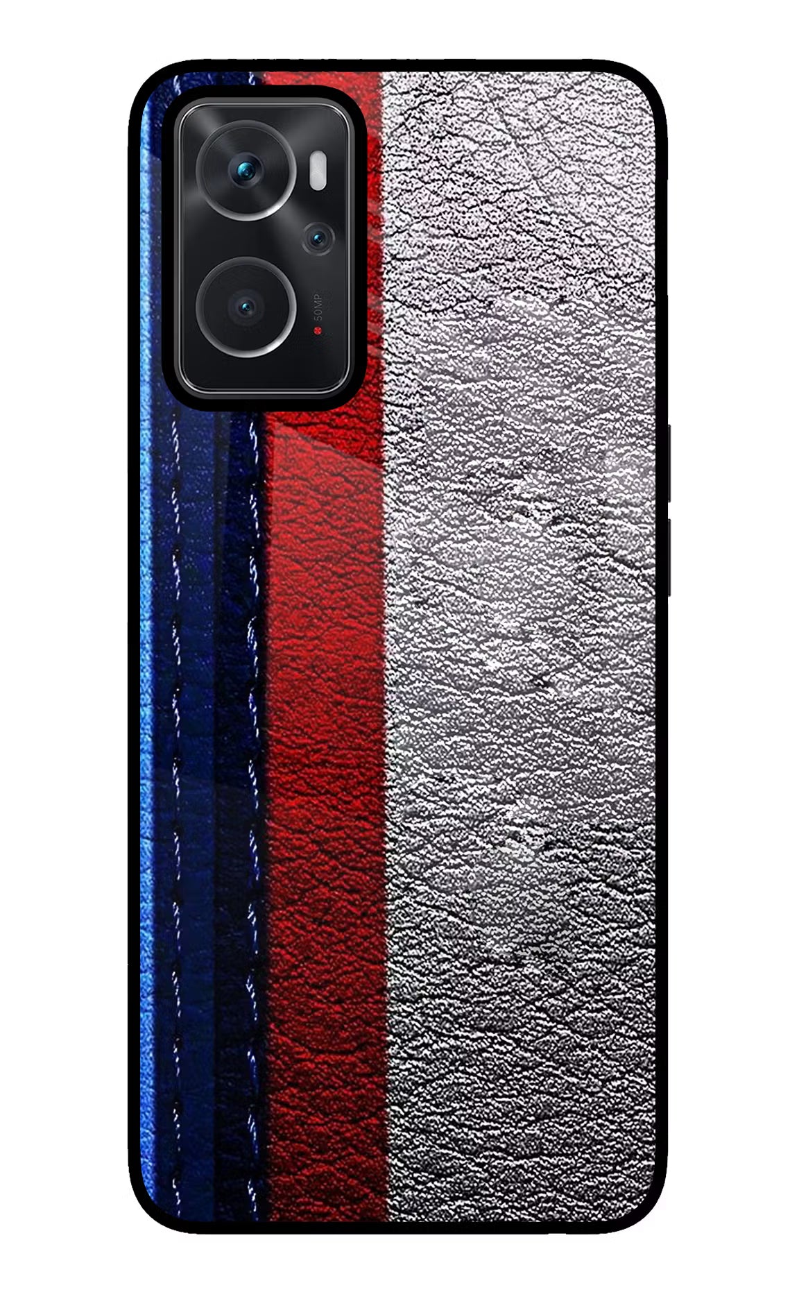 BMW Stripes Oppo K10 4G Glass Case Back Cover by Casekaro
