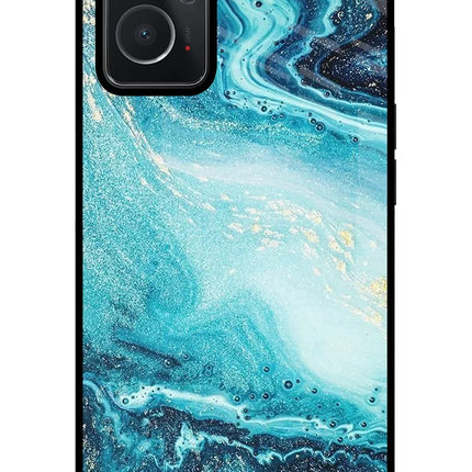 Blue Glitter Marble Oppo K10 4G Glass Case