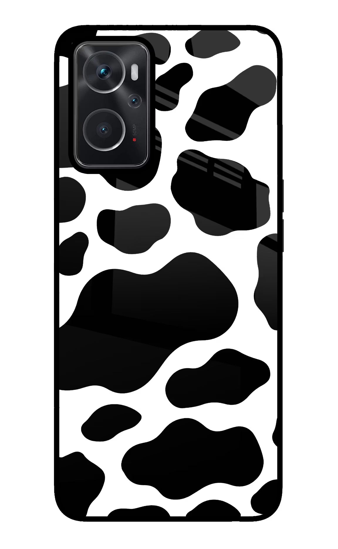 Cow Spots Oppo K10 4G Glass Case Back Cover by Casekaro