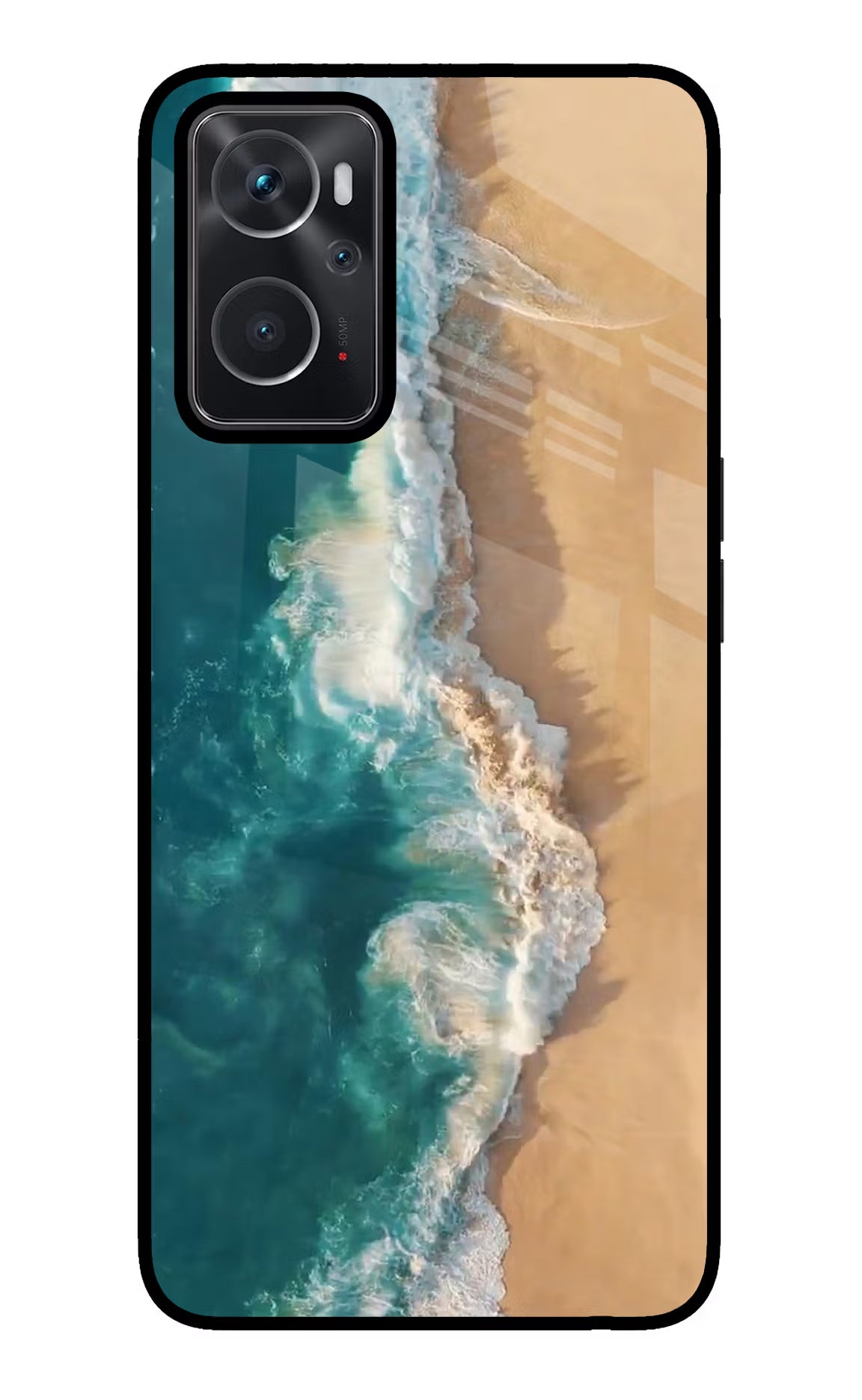 Ocean Beach Oppo K10 4G Glass Case Back Cover by Casekaro