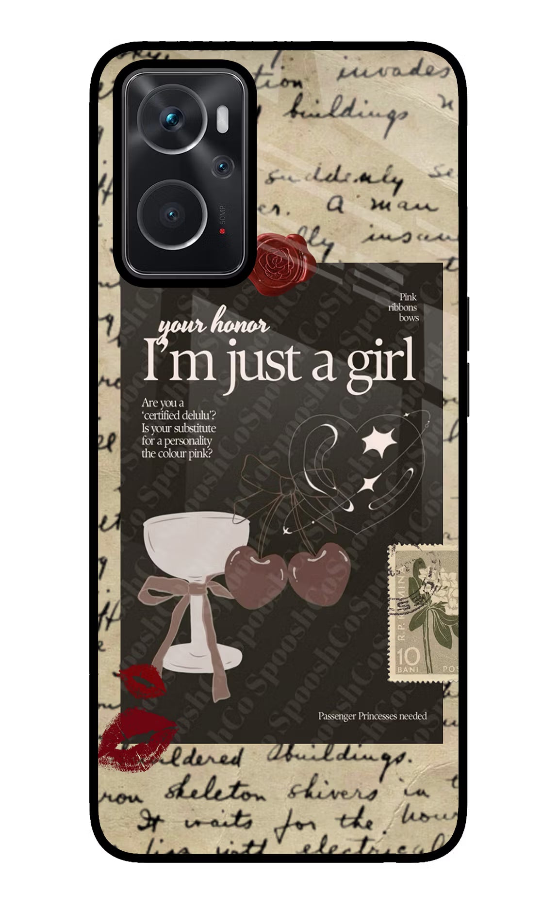 I am just a girl Oppo K10 4G Glass Case Back Cover by Casekaro