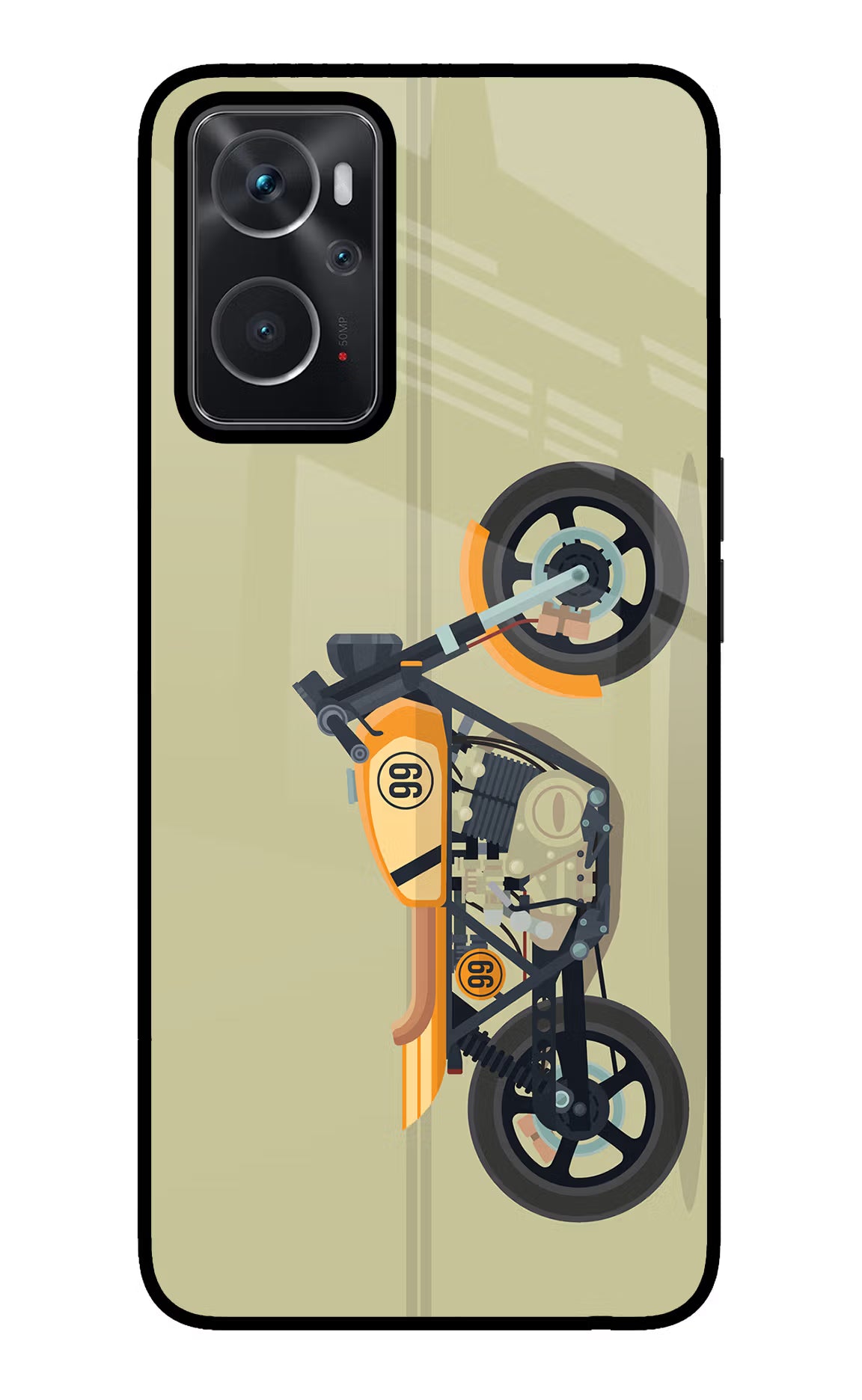 Vertical Speedster Oppo K10 4G Glass Case Back Cover by Casekaro