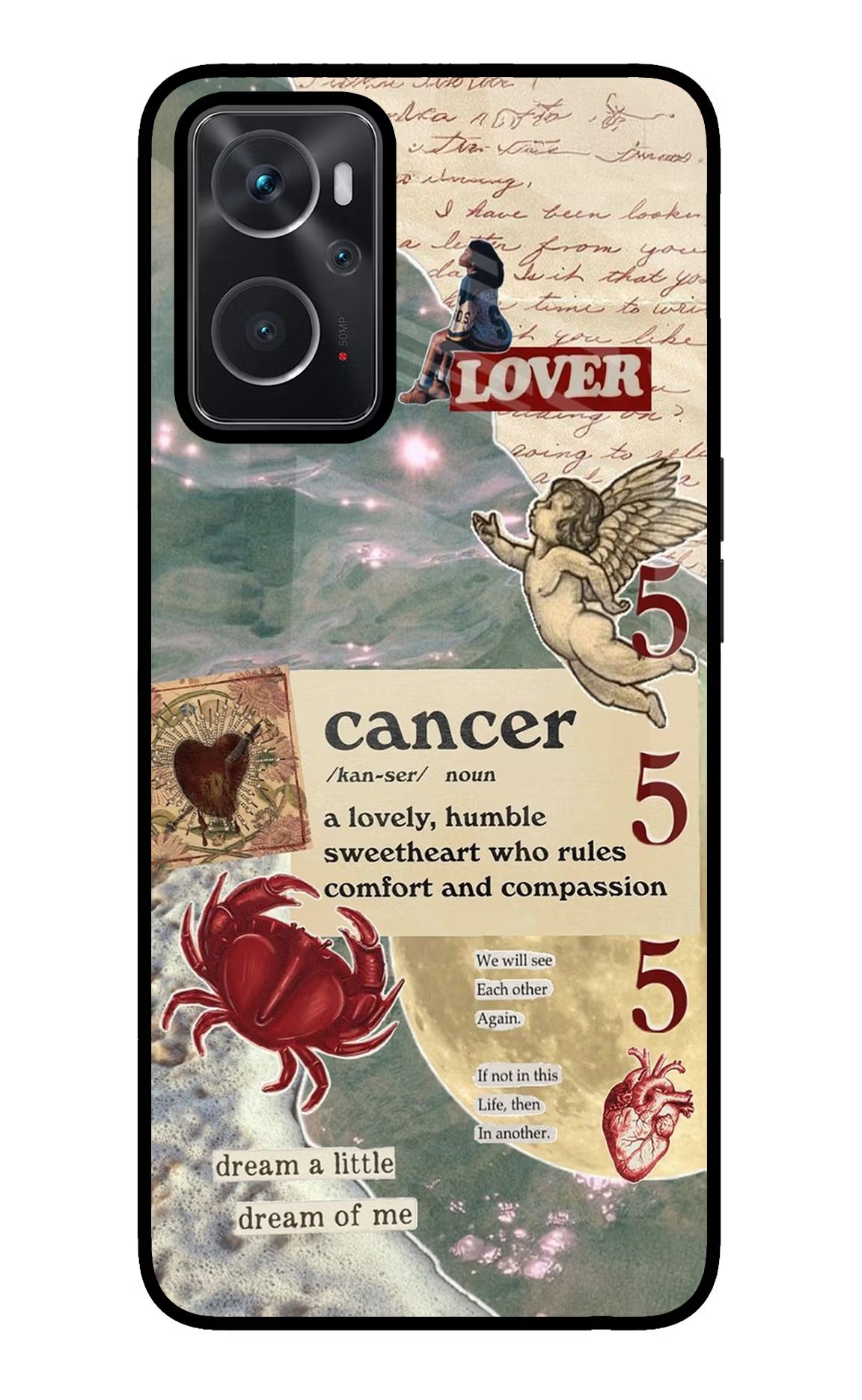 Cancer Zodiac Oppo K10 4G Glass Case Back Cover by Casekaro