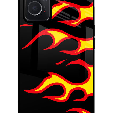 Side Sweep Flames Oppo K10 4G Glass Case