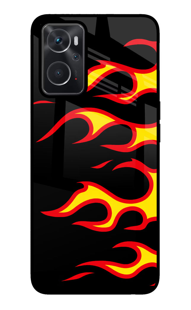 Side Sweep Flames Oppo K10 4G Glass Case