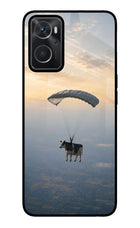 Skydiving Cow Oppo K10 4G Glass Case