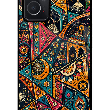 Folk Print Oppo K10 4G Glass Case