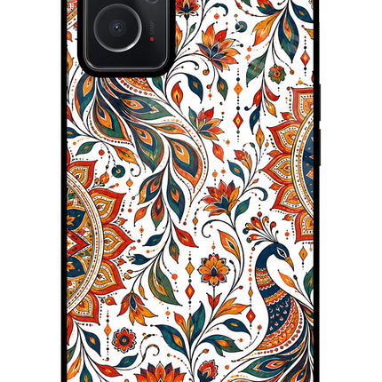 White Mayura Oppo K10 4G Glass Case