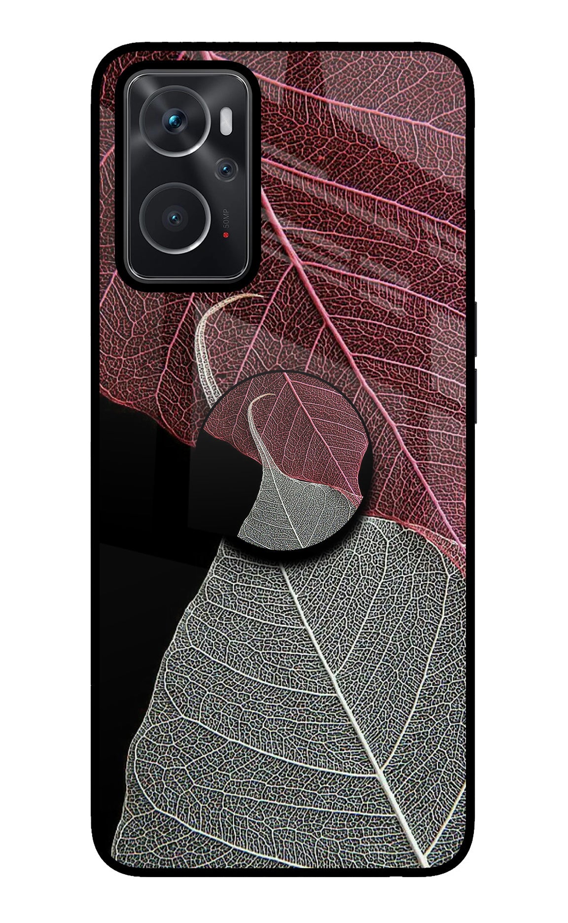 Leaf Pattern Oppo K10 4G Glass Case