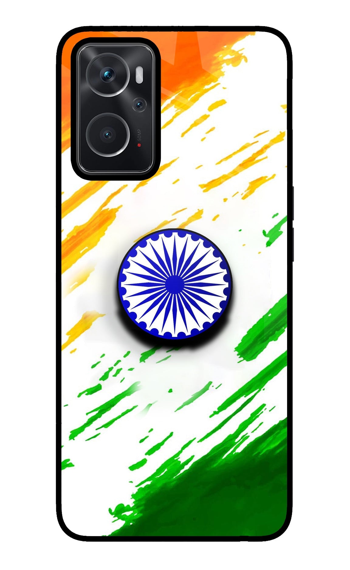 Indian Flag Ashoka Chakra Oppo K10 4G Glass Case