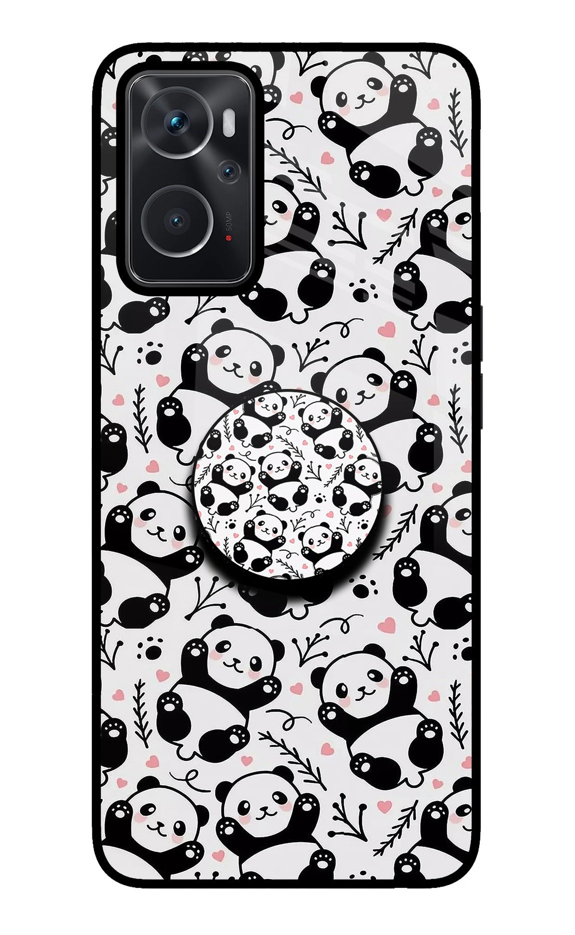 Cute Panda Oppo K10 4G Glass Case