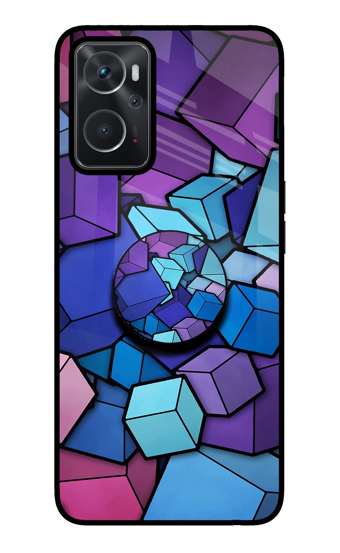 Cubic Abstract Oppo K10 4G Glass Case
