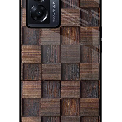 Wooden Cube Design Oppo K10 5G Glass Case Back Cover by Casekaro