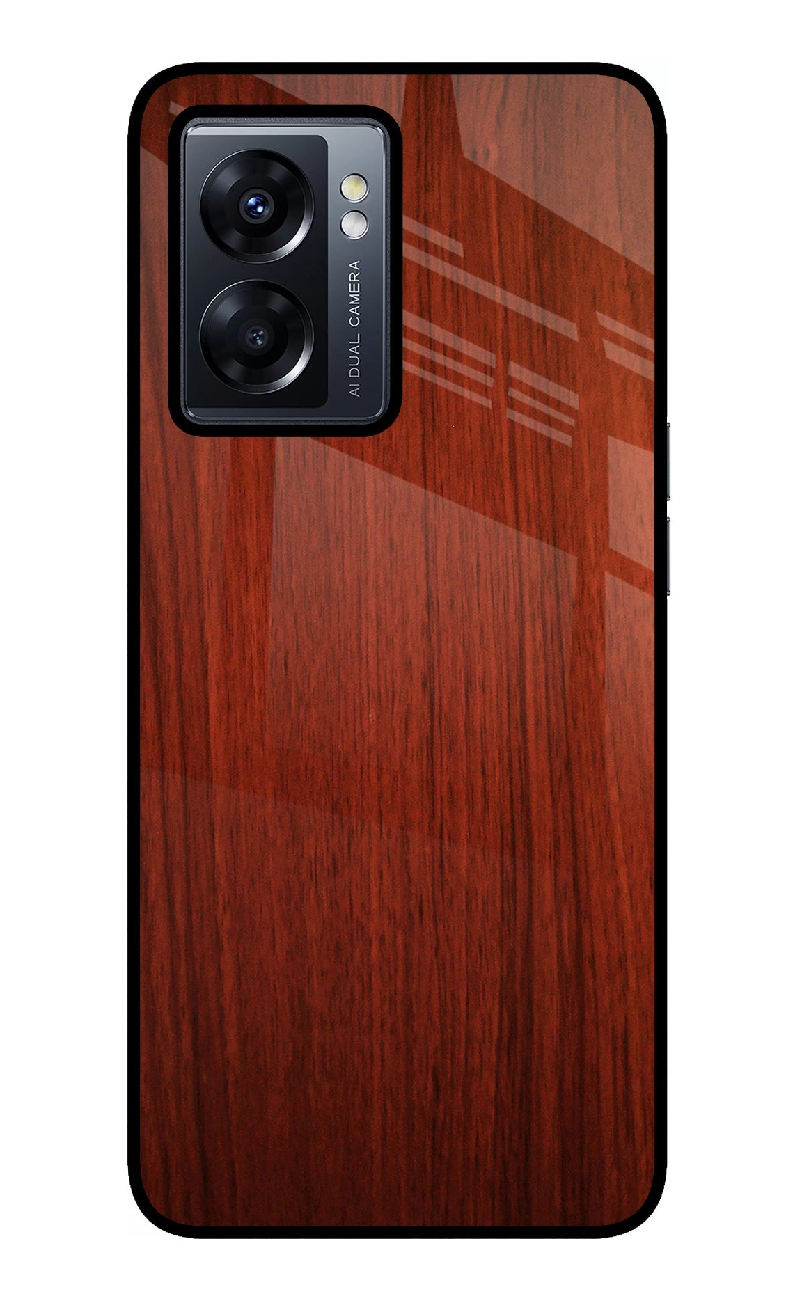 Wooden Plain Pattern Oppo K10 5G Glass Case