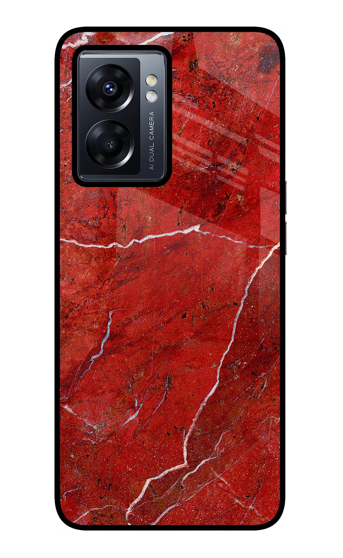 Red Marble Design Oppo K10 5G Glass Case
