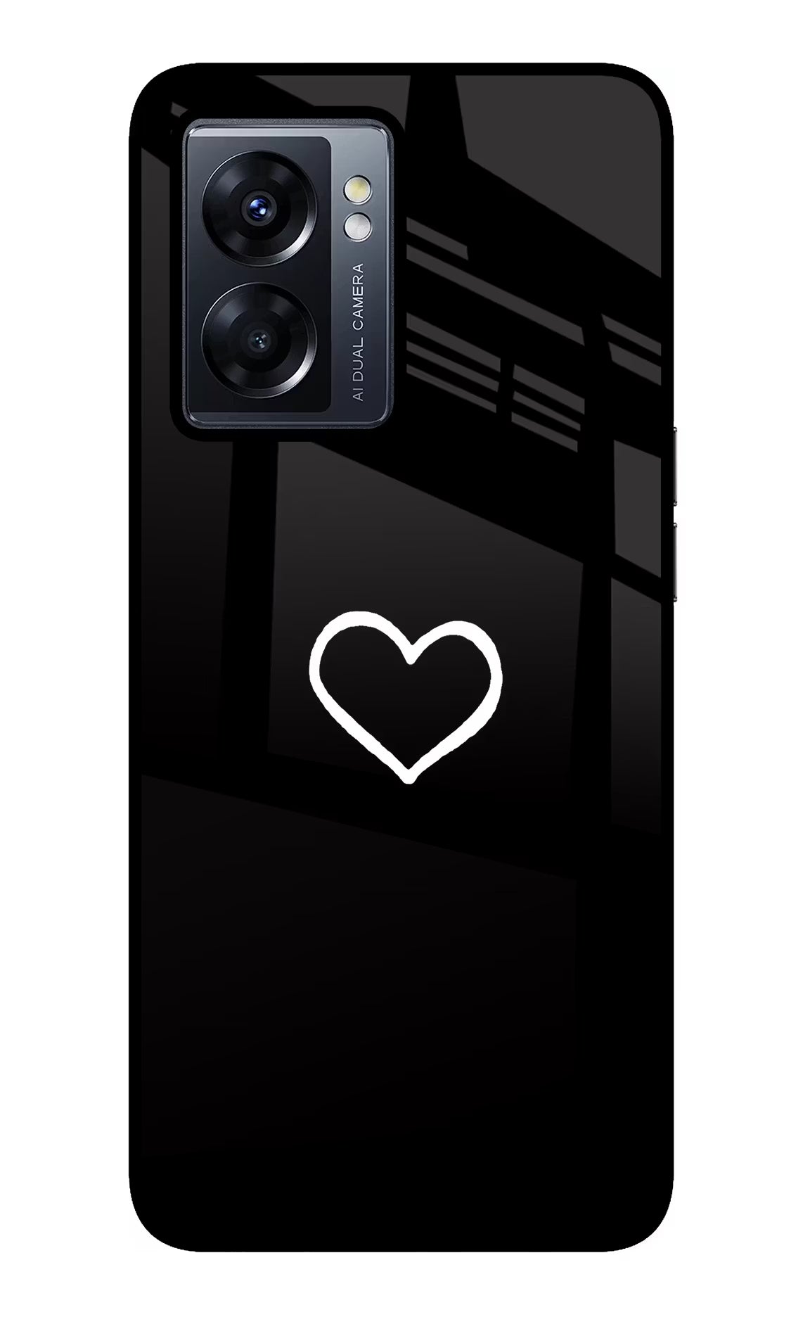 Heart Oppo K10 5G Glass Case Back Cover by Casekaro