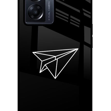 Paper Plane White Oppo K10 5G Glass Case Back Cover by Casekaro