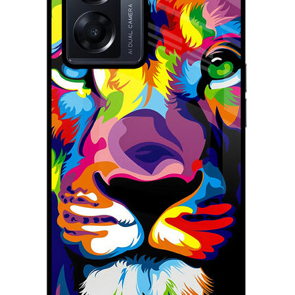 Lion Oppo K10 5G Glass Case Back Cover by Casekaro