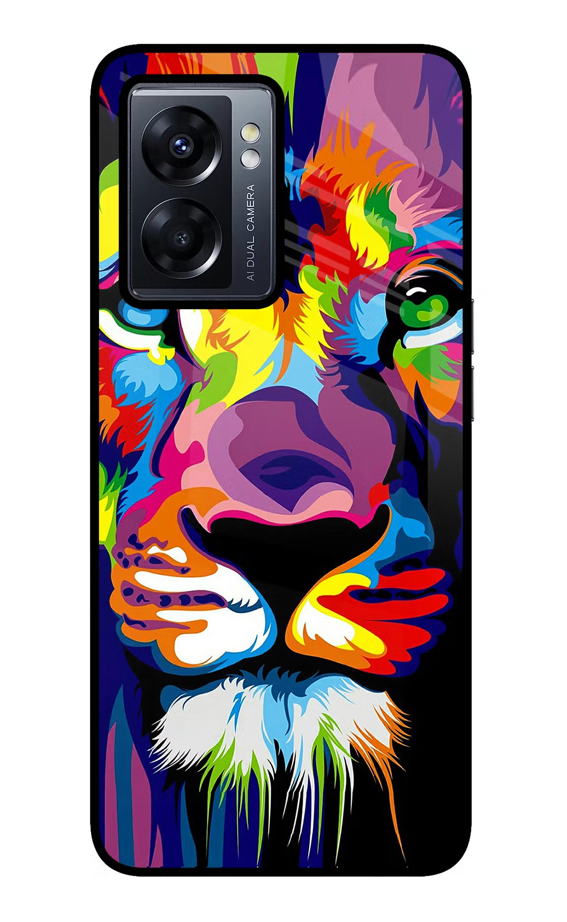 Lion Oppo K10 5G Glass Case Back Cover by Casekaro