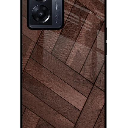 Wooden Texture Design Oppo K10 5G Glass Case Back Cover by Casekaro
