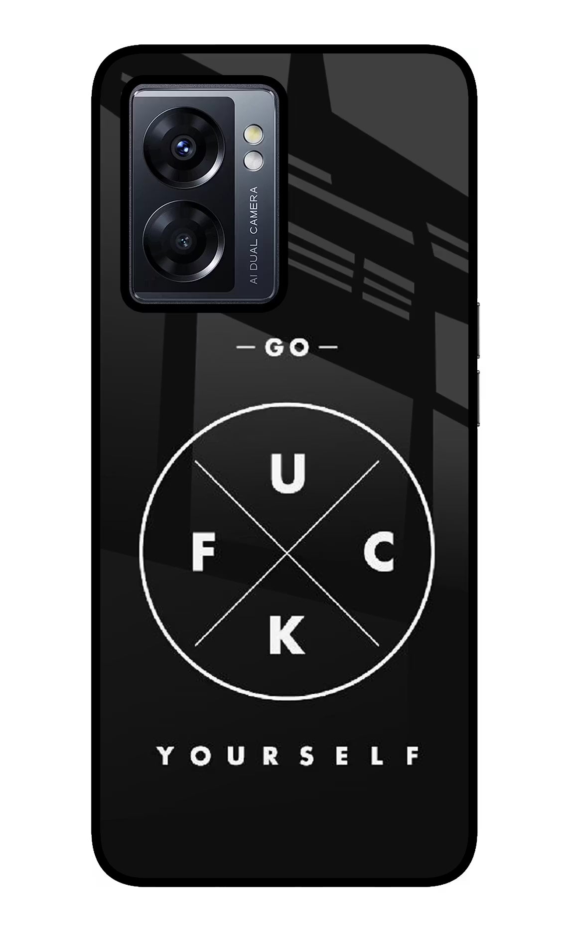Go Fuck Yourself Oppo K10 5G Glass Case Back Cover by Casekaro