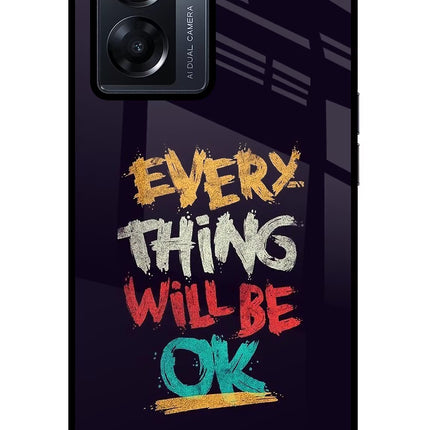 Everything Will Be Ok Oppo K10 5G Glass Case Back Cover by Casekaro