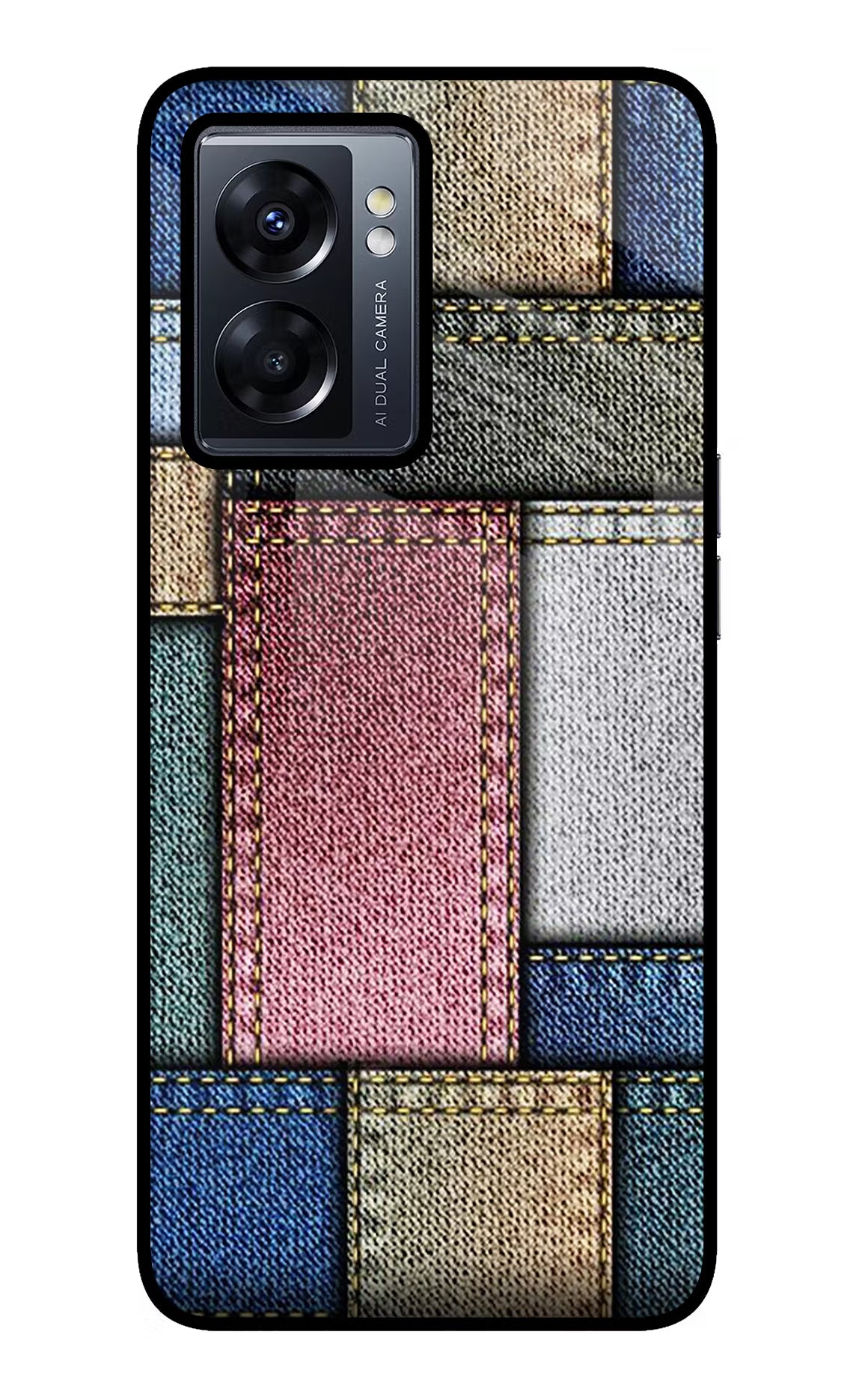 Multicolor Jeans Oppo K10 5G Glass Case Back Cover by Casekaro