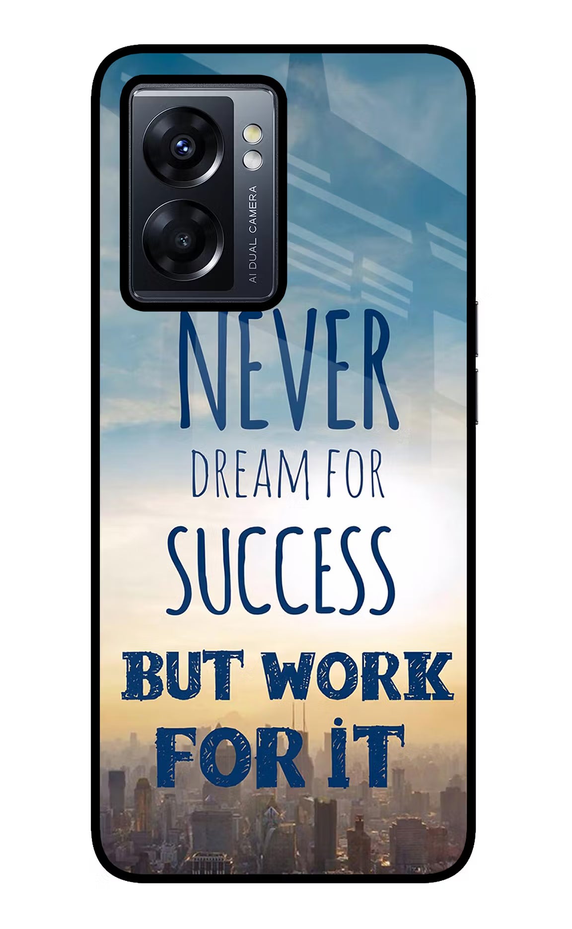 Never Dream For Success But Work For It Oppo K10 5G Glass Case Back Cover by Casekaro