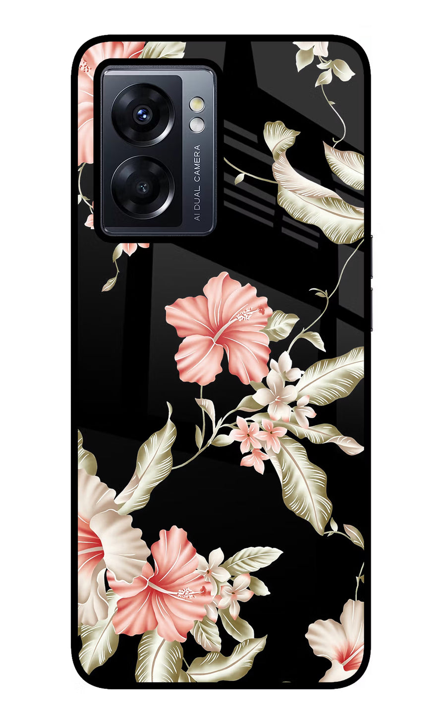 Flowers Oppo K10 5G Back Cover, Glass case