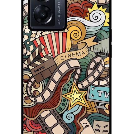 Cinema Abstract Oppo K10 5G Glass Case Back Cover by Casekaro