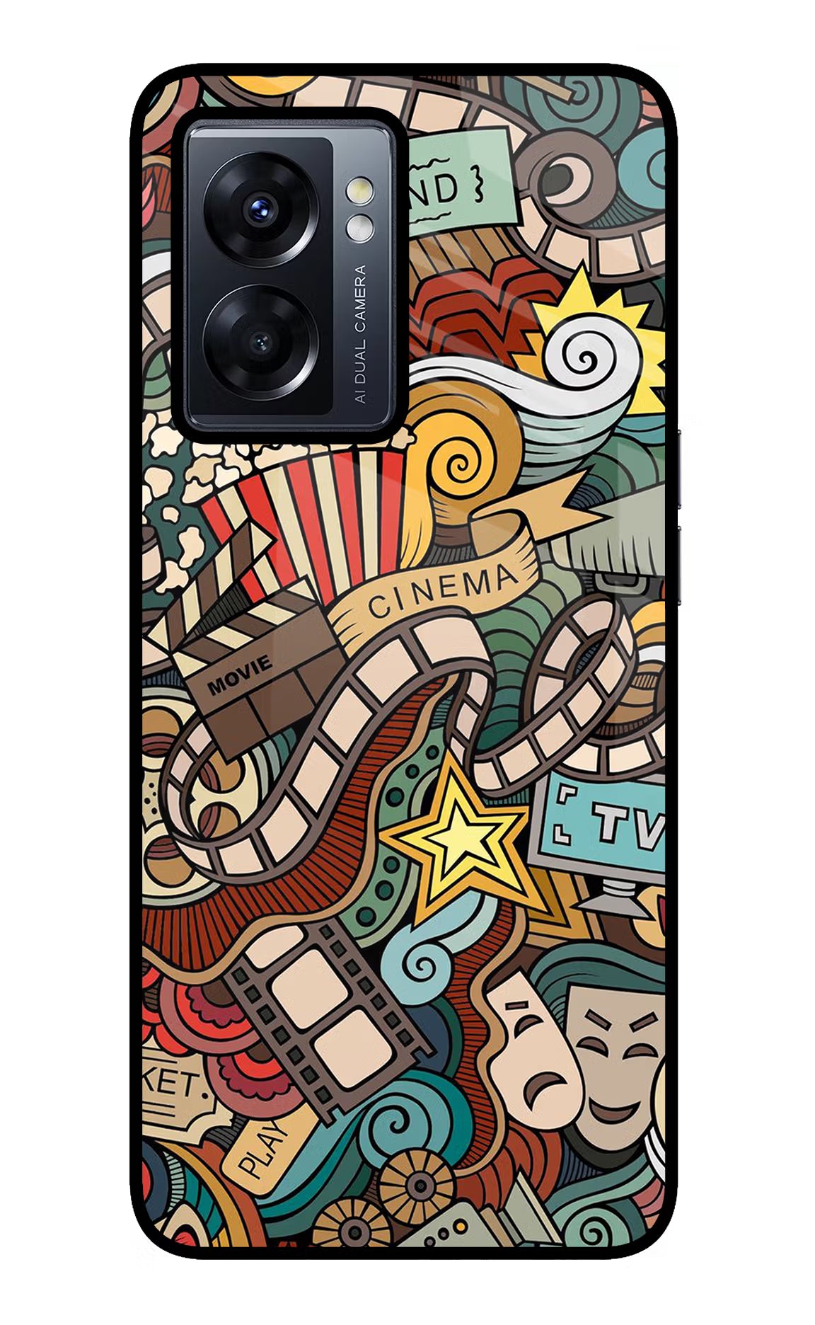 Cinema Abstract Oppo K10 5G Glass Case Back Cover by Casekaro