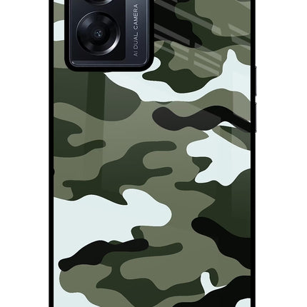 Camouflage Oppo K10 5G Glass Case Back Cover by Casekaro