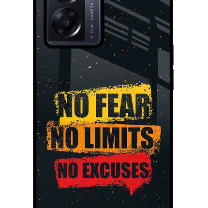 No Fear No Limits No Excuse Oppo K10 5G Glass Case Back Cover by Casekaro
