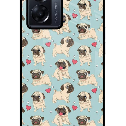 Pug Dog Oppo K10 5G Glass Case Back Cover by Casekaro