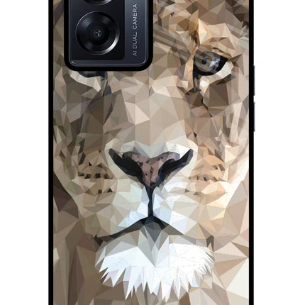 Lion Art Oppo K10 5G Glass Case Back Cover by Casekaro