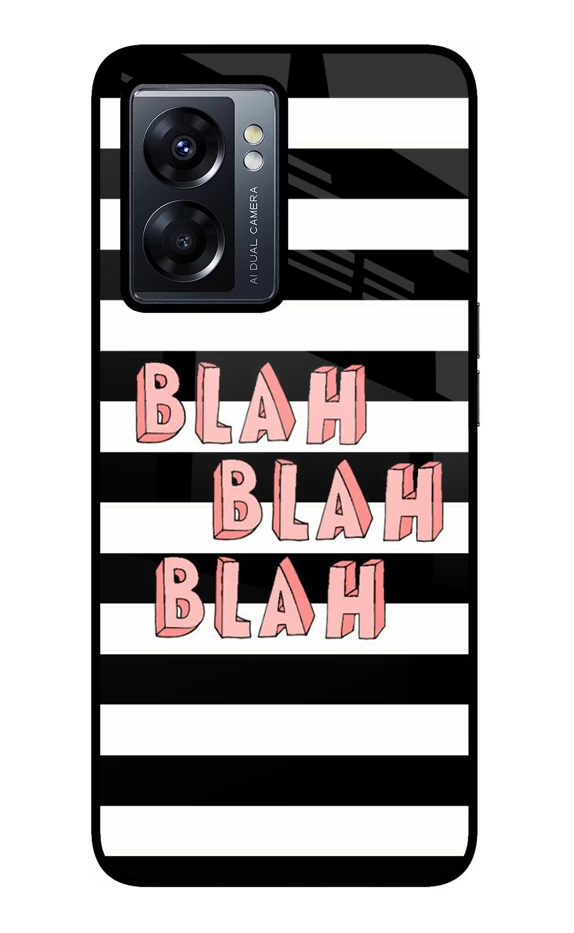 Blah Blah Blah Oppo K10 5G Glass Case Back Cover by Casekaro