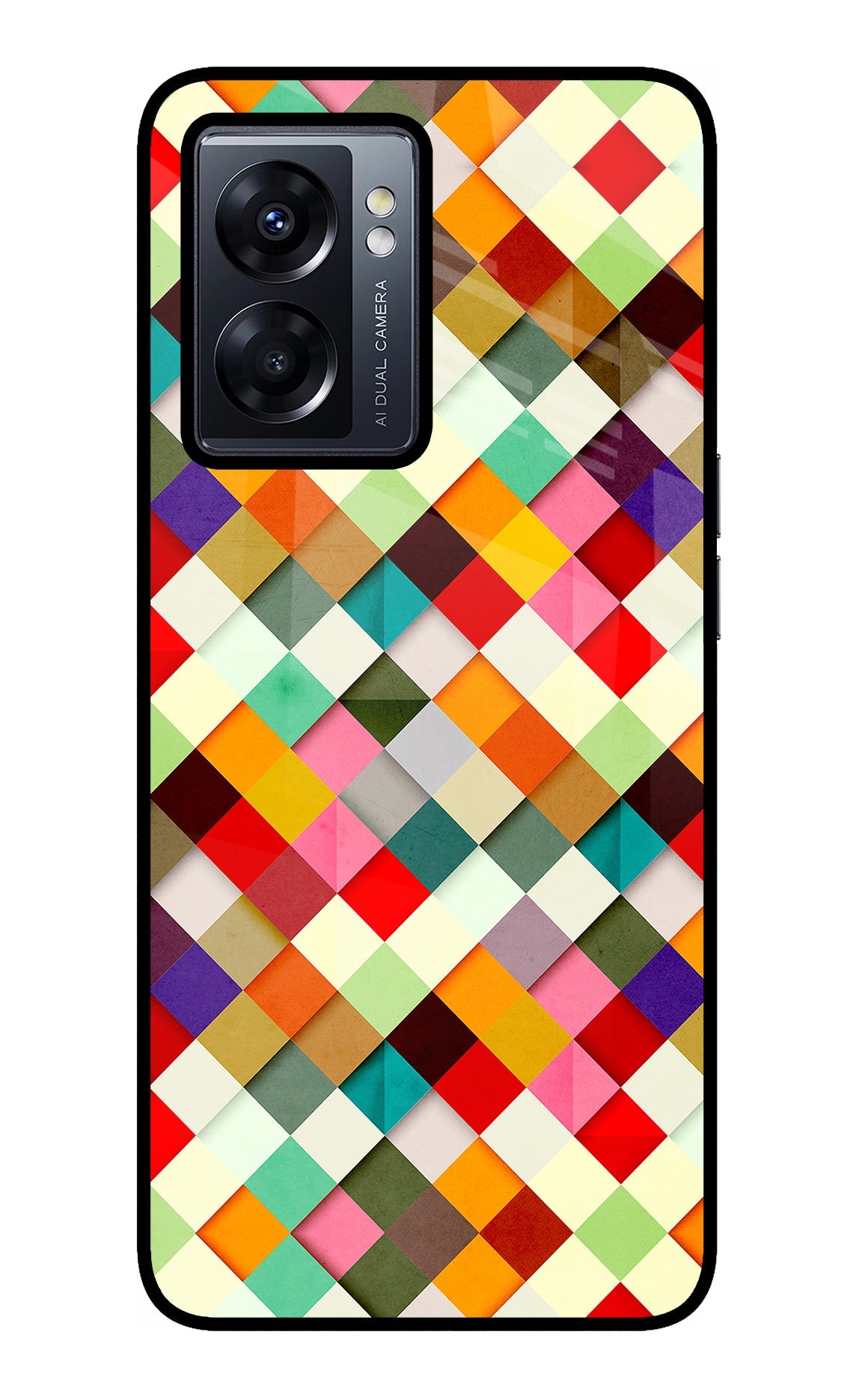 Geometric Abstract Colorful Oppo K10 5G Glass Case