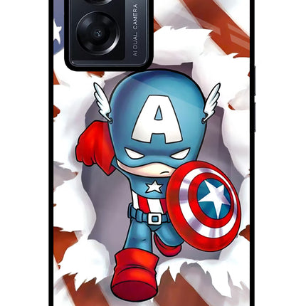 Captain America Oppo K10 5G Glass Case Back Cover by Casekaro
