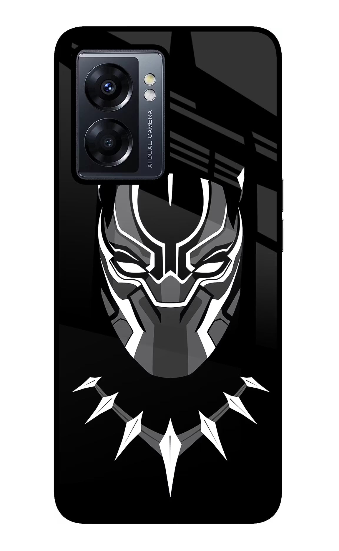 Black Panther Oppo K10 5G Glass Case Back Cover by Casekaro