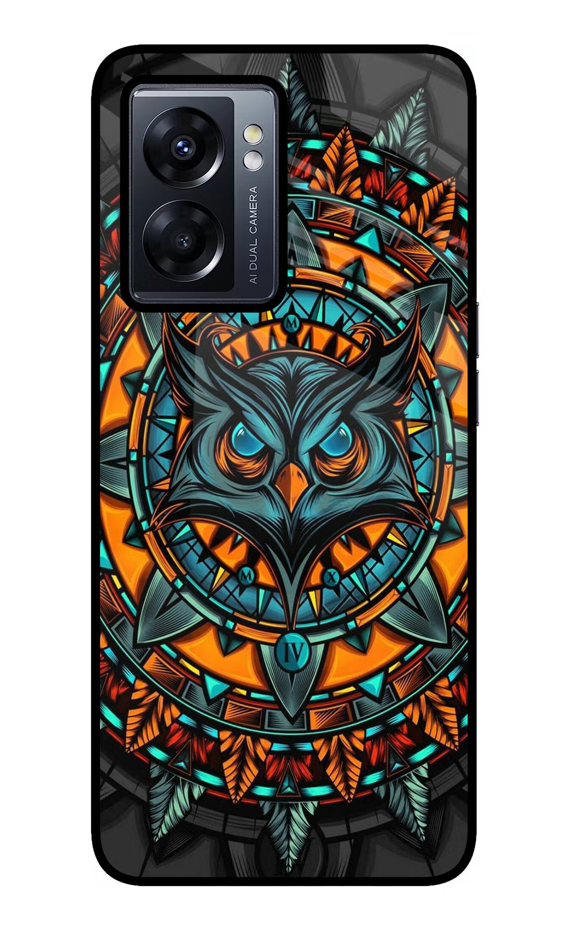 Angry Owl Art Oppo K10 5G Glass Case Back Cover by Casekaro
