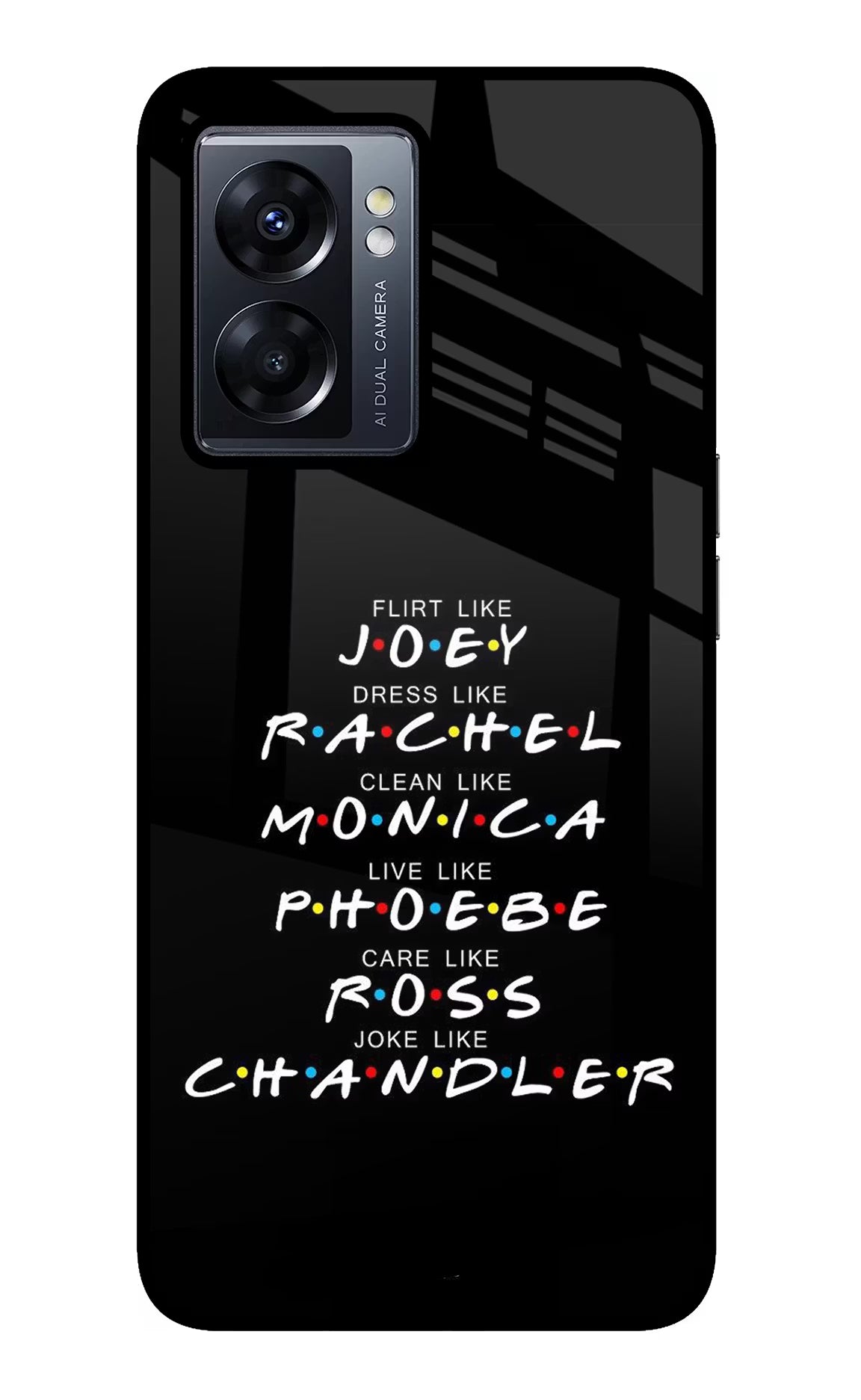 FRIENDS Character Oppo K10 5G Glass Case Back Cover by Casekaro