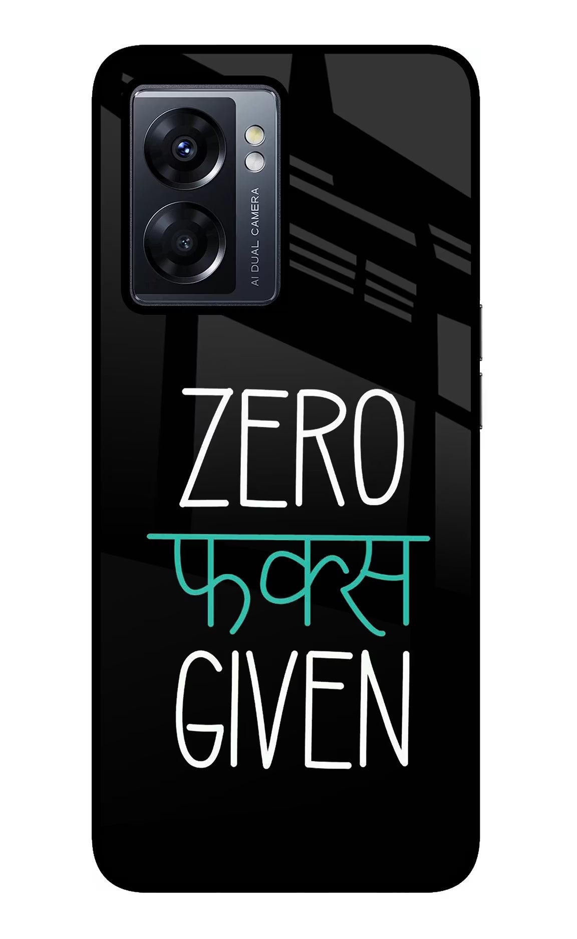 Zero Fucks Given Oppo K10 5G Glass Case Back Cover by Casekaro