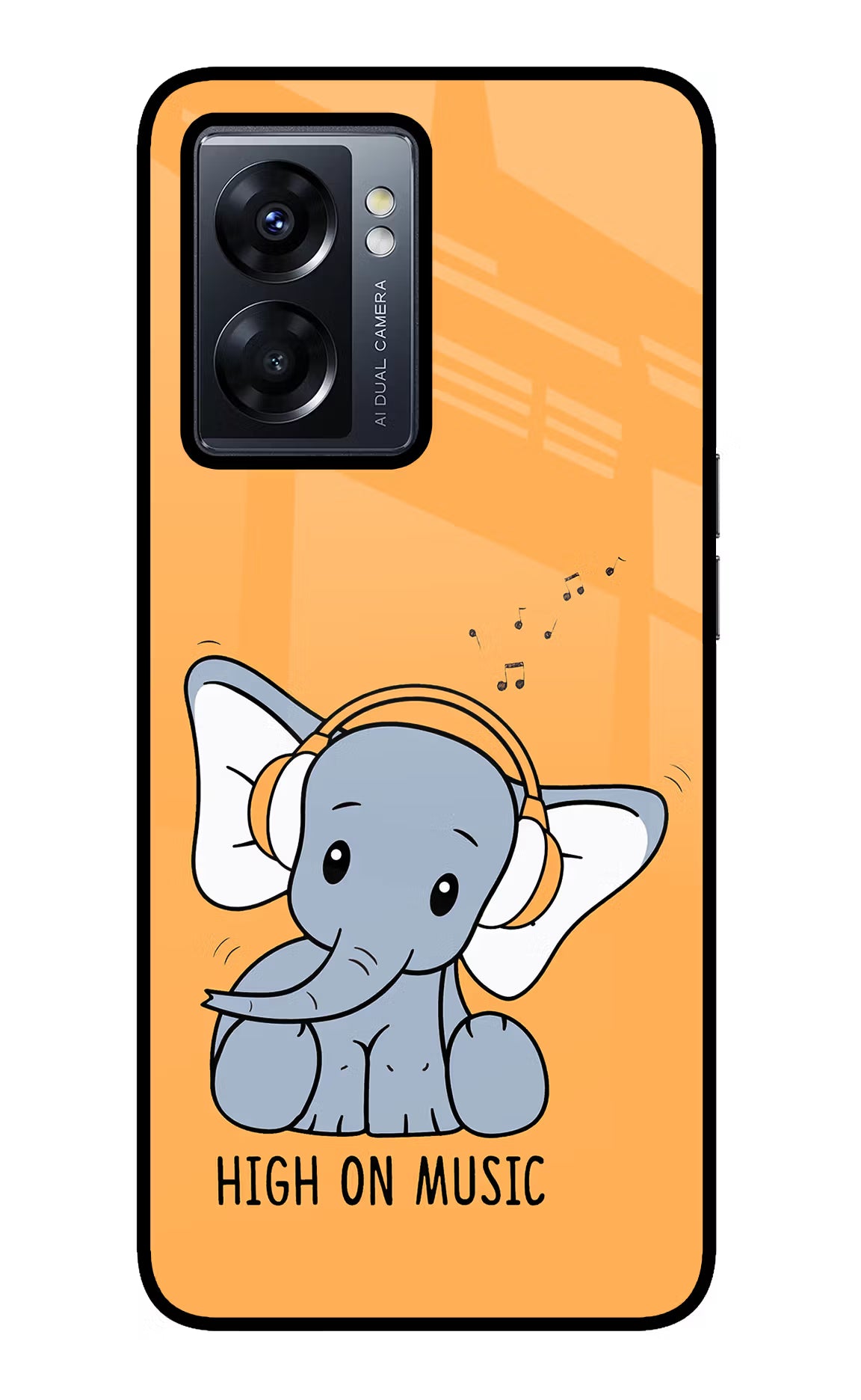 High On Music Oppo K10 5G Glass Case Back Cover by Casekaro