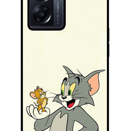 Tom & Jerry Oppo K10 5G Glass Case Back Cover by Casekaro