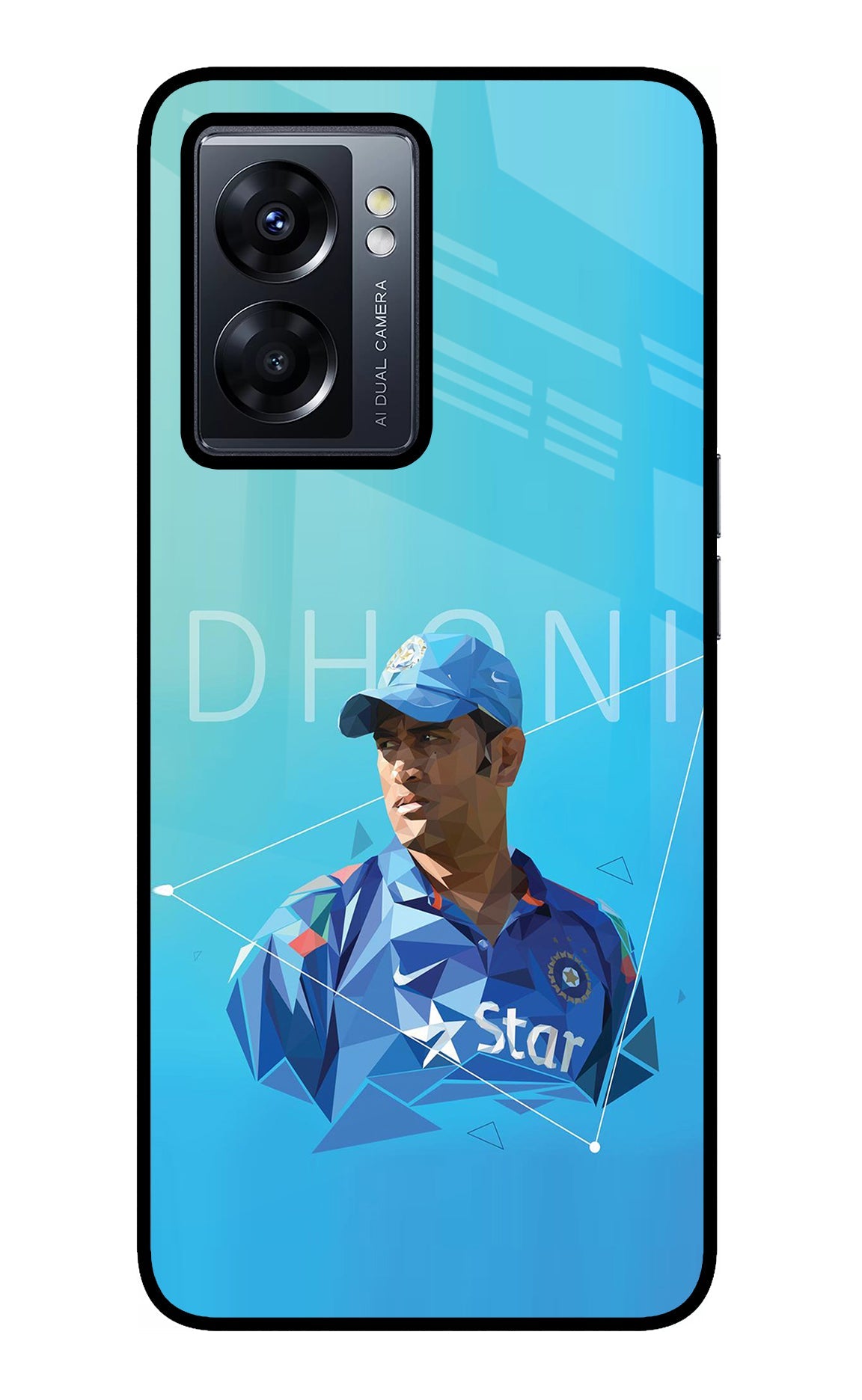 Dhoni Artwork Oppo K10 5G Glass Case