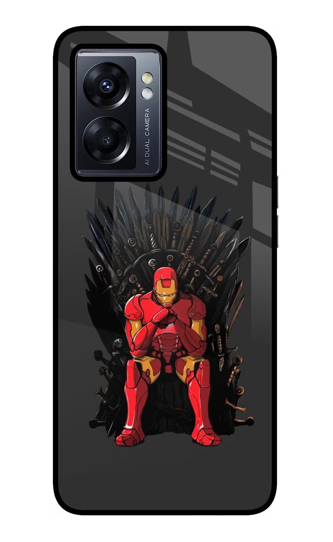 Ironman Throne Oppo K10 5G Glass Case Back Cover by Casekaro