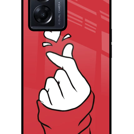 Korean Love Sign Oppo K10 5G Glass Case Back Cover by Casekaro
