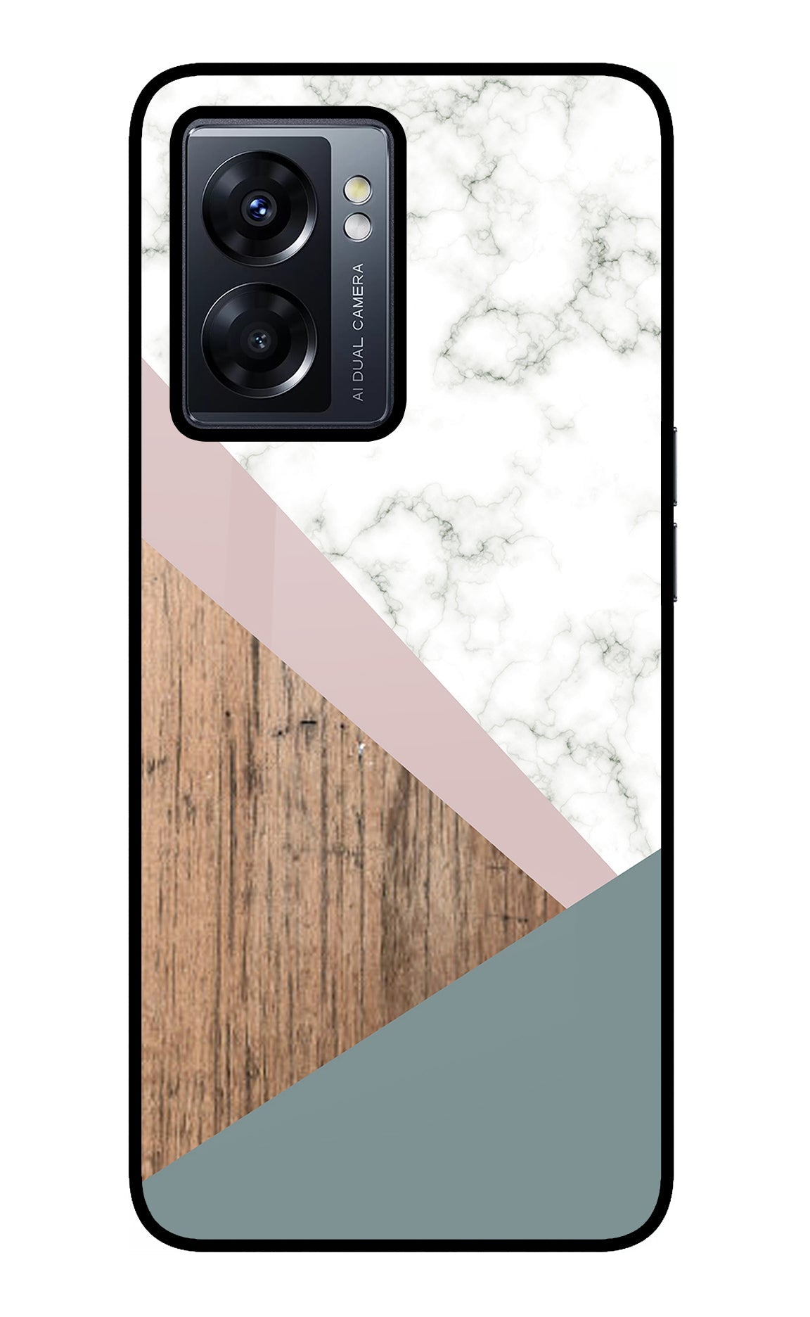 Marble wood Abstract Oppo K10 5G Glass Case