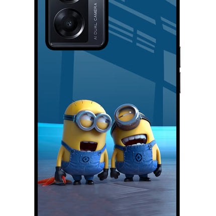 Minion Laughing Oppo K10 5G Glass Case Back Cover by Casekaro