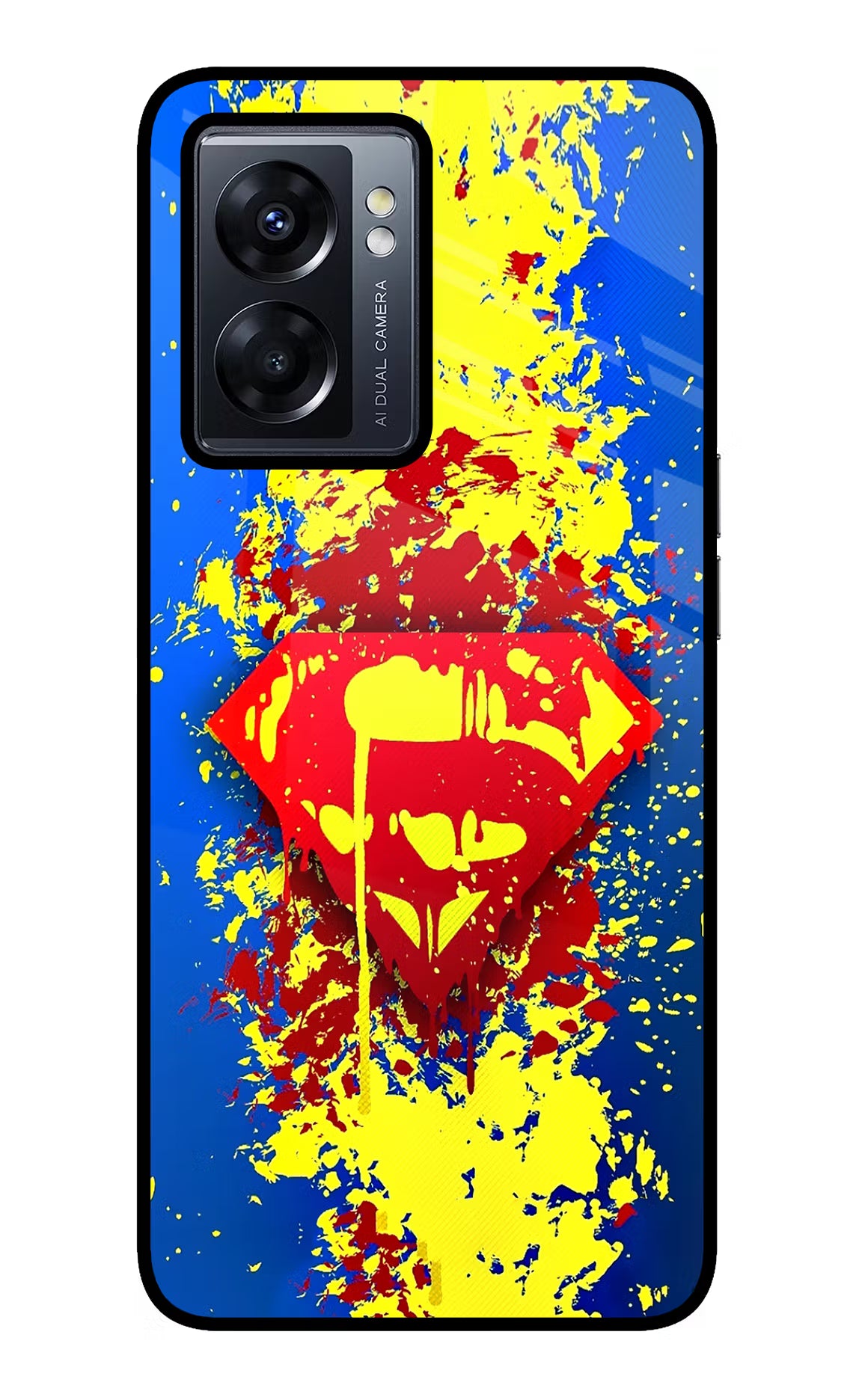 Superman logo Oppo K10 5G Glass Case Back Cover by Casekaro